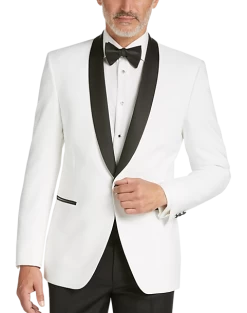 Egara Slim Fit Shawl Lapel Dinner Jacket, White