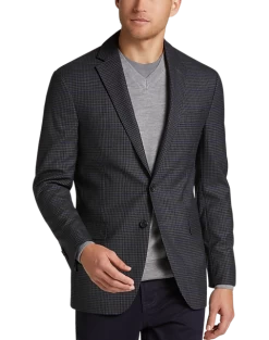 Awearness Kenneth Cole Modern Fit Sport Coat, Gray & Blue Windowpane