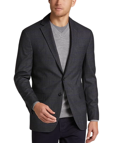 Awearness Kenneth Cole Modern Fit Sport Coat, Gray & Blue Windowpane