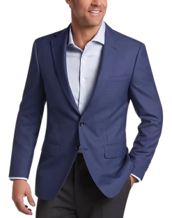 Calvin Klein Slim Fit Wool Sport Coat, Blue Mini Houndstooth