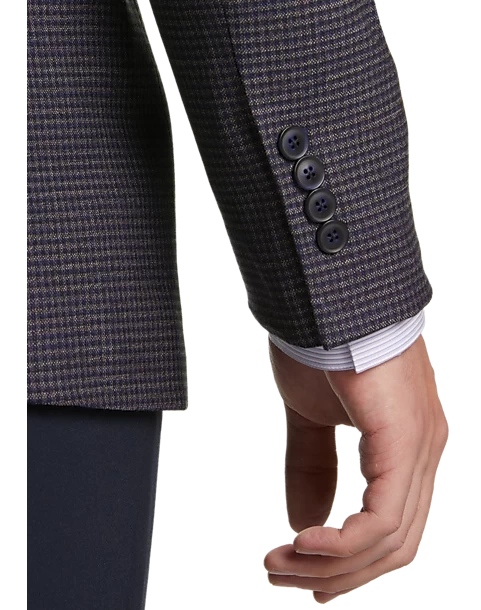 Awearness Kenneth Cole Modern Fit Sport Coat, Blue & Tan Check - Image 2