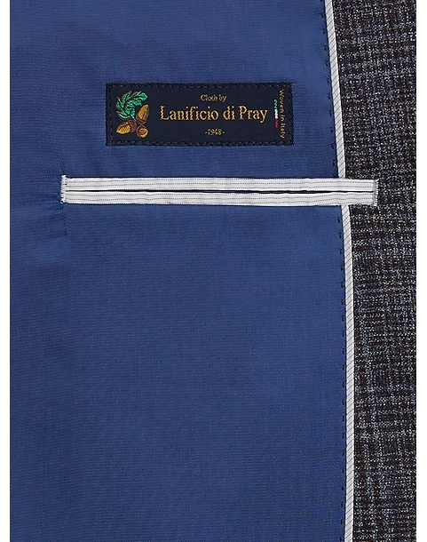 Joseph Abboud Slim Fit Sport Coat, Blue And Plum Plaid - Image 4