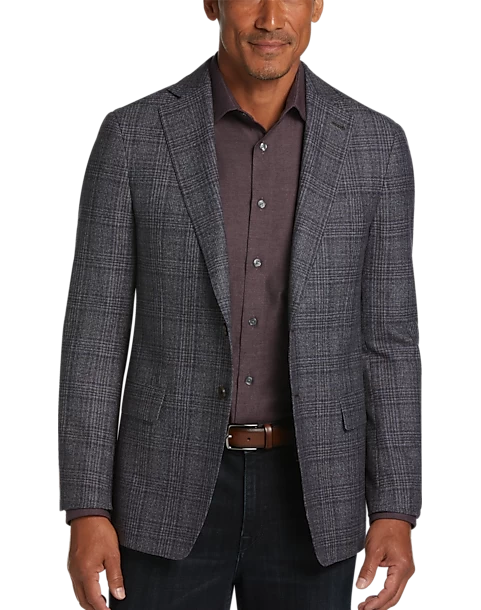 Joseph Abboud Slim Fit Sport Coat, Blue And Plum Plaid
