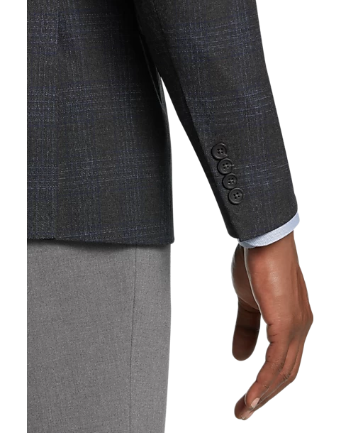 Pronto Uomo Modern Fit Sport Coat, Charcoal Plaid - Image 2