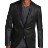 Daniel Hechter Modern Fit Vegan Leather Sport Coat, Black