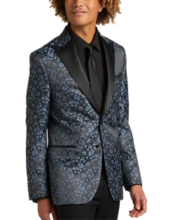 Egara Slim Fit Formal Dinner Jacket, Blue Floral