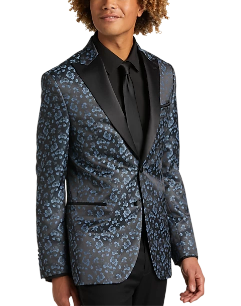 Egara Slim Fit Formal Dinner Jacket, Blue Floral
