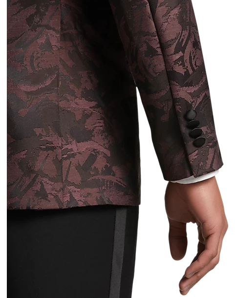 Egara Slim Fit Dinner Jacket, Maroon Floral - Image 2