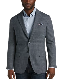 Awearness Kenneth Cole Modern Fit Sport Coat, Teal Plaid