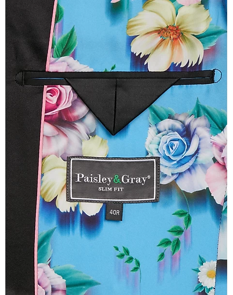 Paisley & Gray Slim Fit Dinner Jacket, Multicolor Abstract Art - Image 4