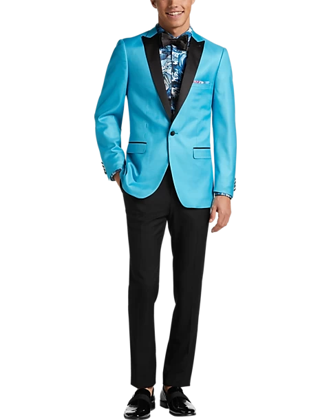 Paisley & Gray Slim Fit Dinner Jacket, Minted Green - Image 2