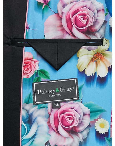 Paisley & Gray Slim Fit Dinner Jacket, Minted Green - Image 4