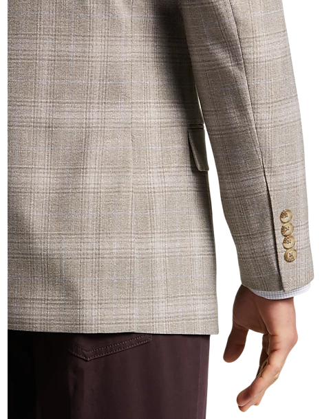 Pronto Uomo Modern Fit Notch Lapel Sport Coat, Tan Plaid - Image 2