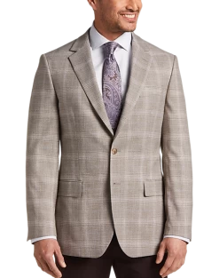 Pronto Uomo Modern Fit Notch Lapel Sport Coat, Tan Plaid