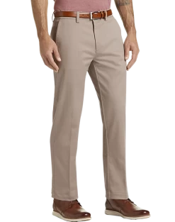 Haggar Iron Free Premium Straight Fit Khaki Pants, Heather Gray