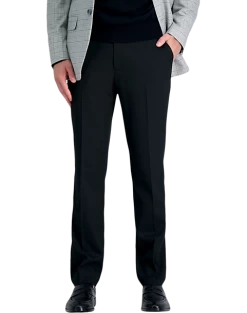 J.M. Haggar Premium 4-Way Stretch Classic Fit Dress Pants, Black Sharkskin