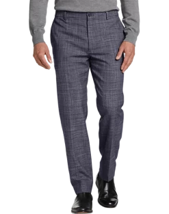 Michael Strahan Dress Pant, Navy Plaid