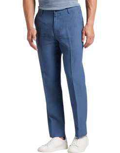 Joseph Abboud Modern Fit Linen-Blend Pants, Indigo