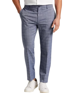 Michael Strahan Modern Fit Pants, Navy Plaid