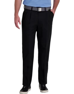 Haggar Cool Right® Performance Flex Classic Fit Pleated-Front Pants, Midnight