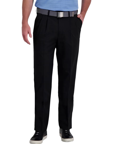 Haggar Cool Right® Performance Flex Classic Fit Pleated-Front Pants, Midnight