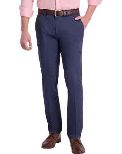 Haggar Iron-Free Premium Khaki™ Slim/Straight Fit Flat-Front Pants, Medium Khaki