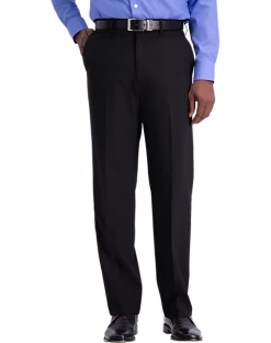J.M. Haggar™ 4-Way Stretch Classic Fit Flat-Front Pants, Black