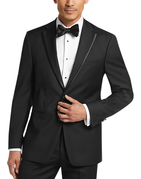 Calvin Klein X-Fit Slim Fit Wool Tuxedo Jacket, Black