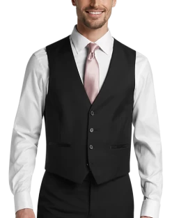 Calvin Klein Slim Fit Suit Separates Tuxedo Vest, Black