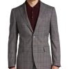 Egara Skinny Fit Suit Separates Coat, Wine Windowpane