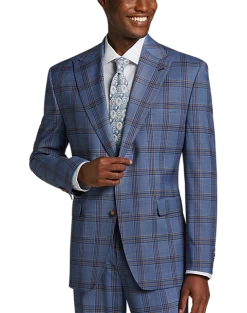 Tayion Classic Fit Suit Separates Coat, Navy & Rust Plaid