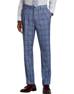 Tayion Classic Fit Suit Separates Pants, Navy & Rust Plaid