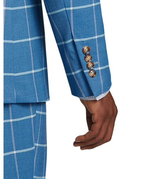 Tayion Classic Fit Suit Separates Coat, Blue & Cream Windowpane - Image 2