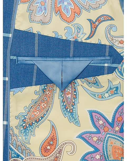 Tayion Classic Fit Suit Separates Coat, Blue & Cream Windowpane - Image 3