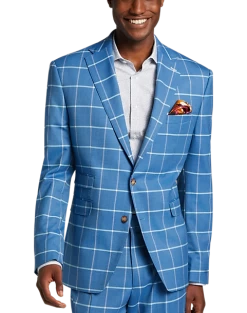 Tayion Classic Fit Suit Separates Coat, Blue & Cream Windowpane