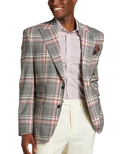Tayion Classic Fit Suit Separates Coat, White Plaid