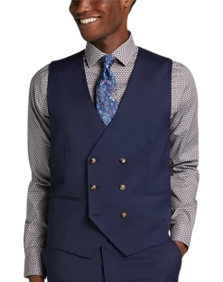 Tayion Classic Fit Suit Separates Double Breasted Vest, Navy