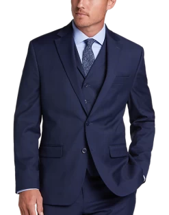 Michael Strahan Classic Fit Vested Suit, Blue Plaid