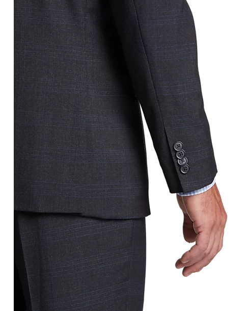 Michael Strahan Classic Fit Suit, Blue Plaid - Image 2
