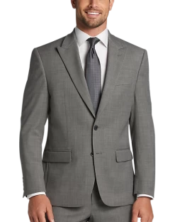 Michael Strahan Classic Fit Suit, Black & White Birdseye