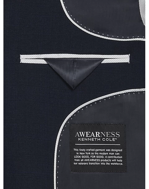 Awearness Kenneth Cole Modern Fit Suit, Blue Plaid - Image 4