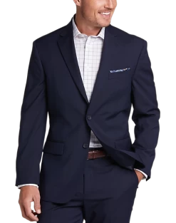 Pronto Uomo Platinum Platinum Modern Fit Suit, Navy Windowpane Plaid