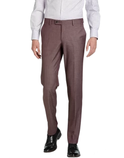 Egara Suit Separates Skinny Fit Dress Pants, Light Burgundy Twill