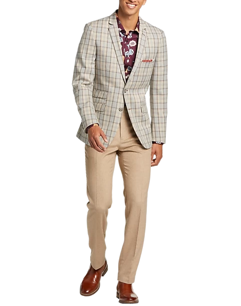 Paisley & Gray Slim Fit Suit Separates Coat, Brown Check - Image 6