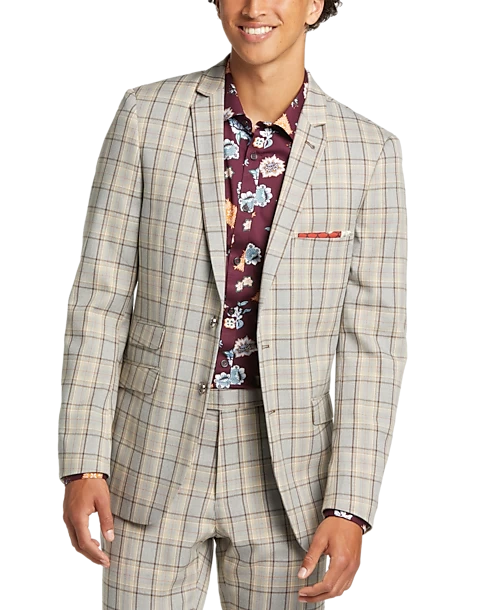 Paisley & Gray Slim Fit Suit Separates Coat, Brown Check