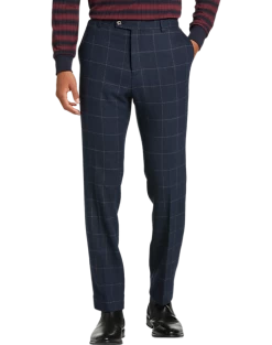 Paisley & Gray Slim Fit Suit Separates Pants, Navy Herringbone Windowpane