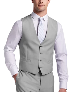 Calvin Klein X-Fit Slim Fit Suit Separates Vest, Light Gray Sharkskin