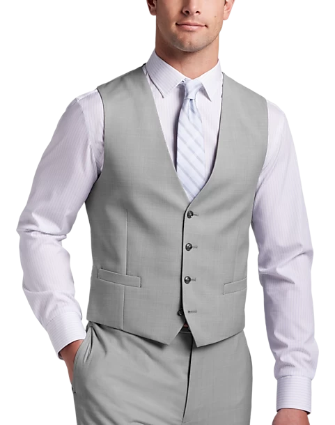Calvin Klein X-Fit Slim Fit Suit Separates Vest, Light Gray Sharkskin
