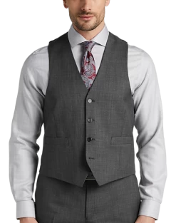 Joseph Abboud Classic Fit Suit Separates Vest, Gray Sharkskin