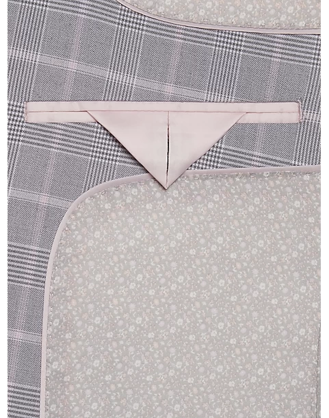 Egara Skinny Fit Suit Separates Coat, Gray & Pink Plaid - Image 3